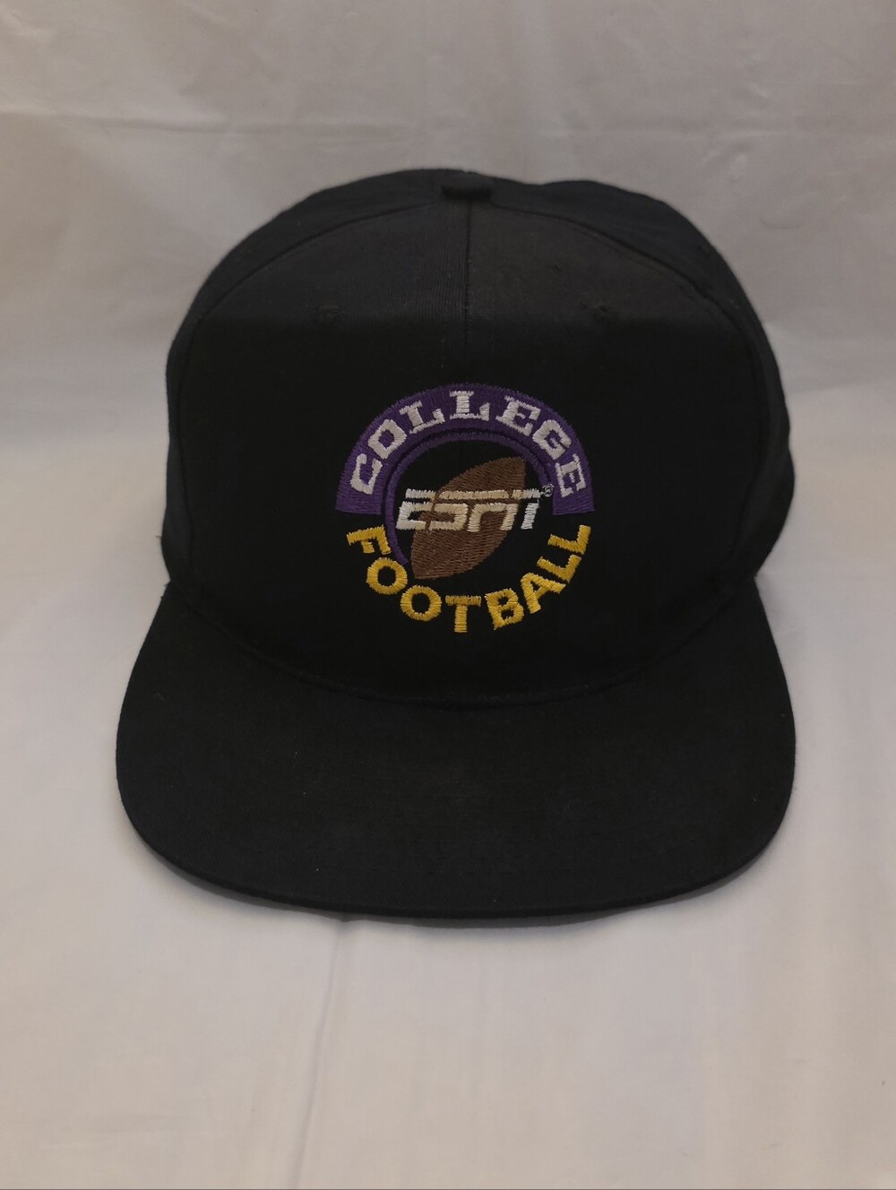 College Football Black Snapback Hat